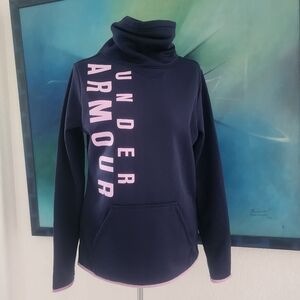 Under Armour Women's Dark Blue and Pink Turtleneck Sweater